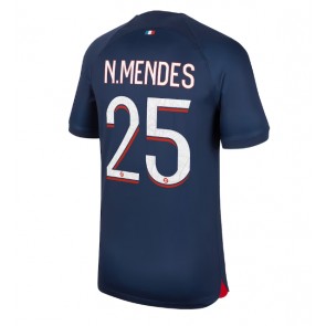 Paris Saint-Germain Nuno Mendes #25 Replika Hjemmebanetrøje 2023-24 Kortærmet